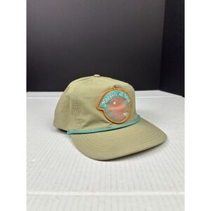 Khaki Hat with Orange and Teal Accents
